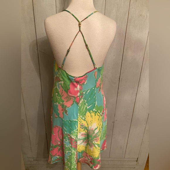 Lilly Pulitzer Maisy Silk Dress Adjustable Strappy Racerback Slip Mini Dress S-M - Picture 5 of 11